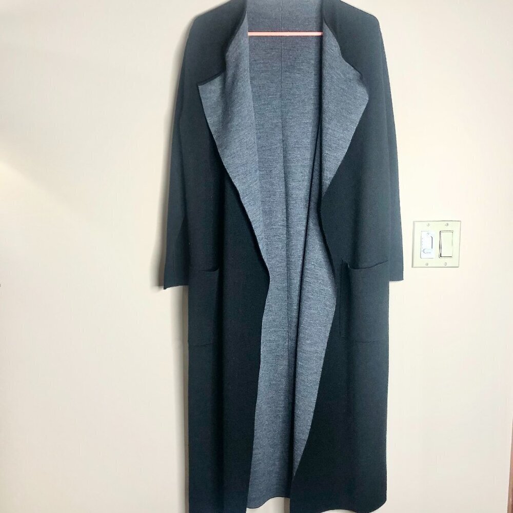 Black and Grey Sweater Coat, Size Small